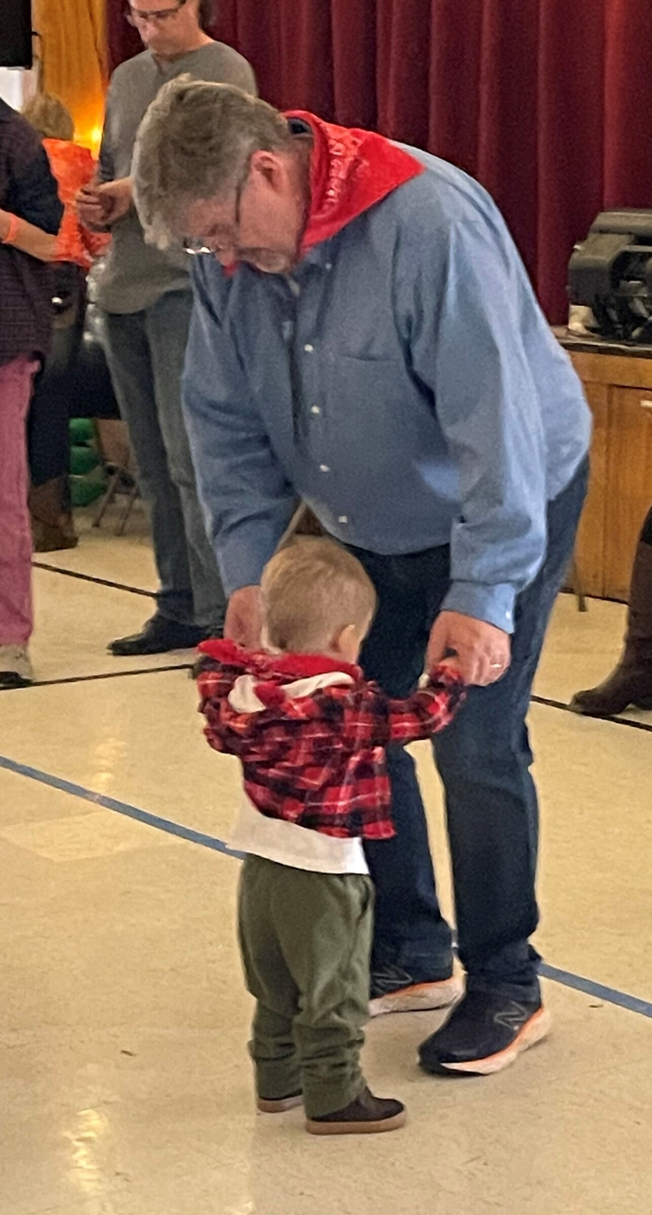 Principal Steve Bryant dances with a future student